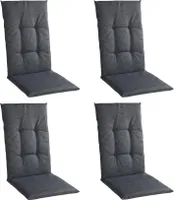 Gartenstuhlauflagen - Dunkelgrau - Hochlehner - 4er Set