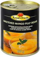 ROYAL ORIENT Mango Püree KESAR 850g | Mango Pulp Kesar | Mangopüree | Gesüßtes Mangofruchtmark