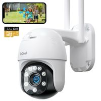 ieGeek PTZ Überwachungskamera Aussen WLAN mit SD-Karte, 1080P Outdoor Kamera WIFI mit 30M Farbnachtsicht, Automatische Verfolgung, Onvif, IP65 (Weiß)