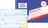 Avery Zweckform 1742, Quittung Kleinunternehmer ohne MwSt., A6 quer, selbstdurchschreibend, 2x40 Blatt