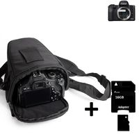 K-S-Trade Schultertasche kompatibel mit Canon EOS M50 Colt Kameratasche für Systemkameras DSLR DSLM SLR, Bridge etc., + 16GB Speicherkarte