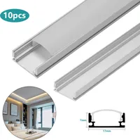 Fiqops 10x1m LED hliníkový profil LED hliníkový profil hliníková lišta Vnitřní modely pro LED pásky Eloxované svítidlo tvaru U