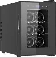 CAVIN Weinkühlschrank - Tundra Collection 6 Black, Getränkekühlschrank klein, 1 Zone, Weinkühler mit Glastür, freistehend, Glastür mit UV-Schutz
