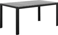 BELIANI Gartentisch Grau und Schwarz Aluminium Kunstholz Rechteckig 150x90 cm für 6 Personen Modern für Terrasse Garten Ausstattung