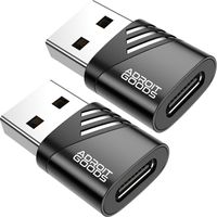 AdroitGoods 2x adaptér USB-A na USB-C - USB 3.1 - převodník - hliníkový černý