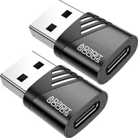 AdroitGoods 2x adaptér USB-A na USB-C - USB 3.1 - převodník - hliníkový černý