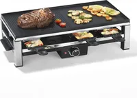 GOURMETmaxx Raclette Grill für 8 Personen Tischgrill Pfännchen Elektrogrill Grillplatte Raclettegrill Antihaft Party 2000 Watt Stufenlos regelbar