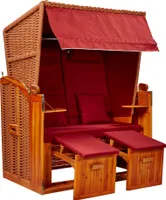 Webavita Strandschönheiten Sophia Ostsee Strandkorb 2-Sitzer Vollholzfront inkl Schutzhülle verschiedene Nachbildung innen außen für Balkone Terrassen Wintergärten Garten Lounge KD2BBL