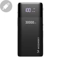 Wozinsky Powerbank 30000mAh 4 x USB mit LCD Display 2 A schwarz