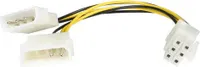 Reduktor zasilania 5,25" Molex-6 pin dla kart graficznych