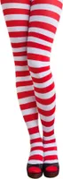 Oblique Unique Ringel Strumpfhose y Kostüm Karneval  - rot weiss gestreift