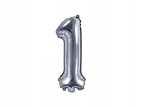 Balon foliowy srebrny 35 cm numer 1