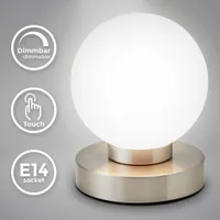 B.K.Licht LED stolová lampa s dotykovým stmievačom kov-sklo 230V 11x24cm
