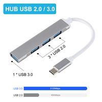 4Port USB-C HUB Verteiler Splitter Adapter USB 3.0 USB-C Notebook Laptop Macbook