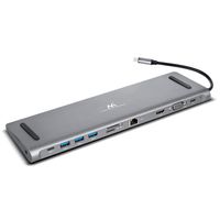 11 in 1 USB Typ C 3.1 Hub Laptop Dockingstation Adapter HDMI / 3x USB 3.0 / USB-C / USB-C PD (Power Delivery) / VGA 1900x1200 @ 60Hz / RJ-45 / Audio 3,5mm Port/ SD/TF Kartenleser Plug&Play