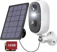 2K Überwachungskamera Aussen Akku, IP Kamera mit PIR Bewegungserkennung, Farnachtsicht, 2 Wege Audio, Arbeit mit Alexa, 2,4GHz Wifi, IP65, 32GB