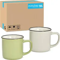 Kaffeebecher 36er Set Emaille-Optik einfarbig Pastellfarben