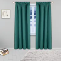 2er Verdunkelungsvorhang Thermo Vorhänge Blickdicht gardine Wärmeisolierende Vorhang, 132*213cm Grün