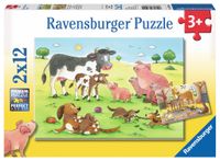 Puzzle für Kinder ab 3 Jahren Rahmenpuzzle Einsatz der Polizei Ravensburger Kinderpuzzle mit 2x12 Teilen & Kinderpuzzle 06037 07616 Baustelle und Bauernhof 