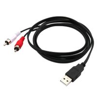USB 2.0 A-Stecker auf 2 x RCA-Stecker-Cinch Audiokabel Adapterkabel für Fernseh