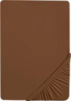 Castell Spannbettlaken 90x200 cm (90x190cm bis 100x200cm), Spannbetttuch Stretch Jersey, braun topas / mocca