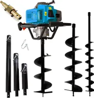 Bituxx Benzin Erdlochbohrer Pfahlbohrer Set inkl. 3 Bohrer, Schockabsorber und Verlängerungen MS-17238