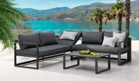 BEST 3dílná lounge skupina Rhodos antracit/antracit, 98693050 šedá