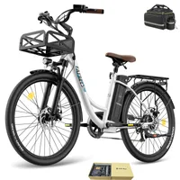 City E-Bike 36 V 20,3 Ah 730,8 Wh bis zu 160 - 200 km Pannensichere Reifen 26 Zoll Wasserdicht IP54 Unisexfahrrad 7 Gang, Weiß
