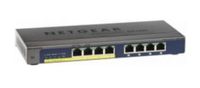 Netgear GS108PP - Niezarządzany - Gigabit Ethernet (10/100/1000) - Pełny dupleks - Power over Ethernet (PoE) - Montaż w szafie - Montaż na ścianie