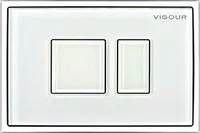 VIGOUR Betätigungsplatte AI Glas weiß für 2-Mengen-Spülung V5AIGG