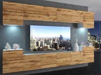 Wohnwand Anbauwand Schrankwand Hängeschrank Mediawand Möbelwand Wohnzimmer Hängeschrank TV Möbel | Imperium 4 | Wotaneiche