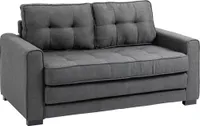 HOMCOM Rozkładana sofa 2-osobowa Sofa z tkaniny Sofa z funkcją spania Zestaw wypoczynkowy Drewno kauczukowe w dotyku Szary 147,5 x 75 x 85 cm
