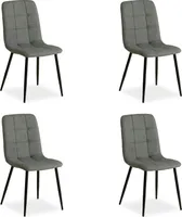 Homestyle4u 2331, Polsterstühle 4er Set Stuhl Grau Esszimmerstühle Polstersessel Sessel Küchenstühle
