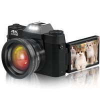 Fine Life Pro Digitalkamera,4K Ultra HD 48MP Flip-Screen 16X Digitalzoom 30FPS 64g Speicherkarte Digitalkamera perfekt für unterwegs