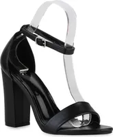 VAN HILL Damen High Heels Sandaletten Party Absatz-Schuhe 839904, Farbe: Schwarz, Größe: 36