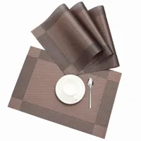 Tischset, Platzset 4er set Rutschfest Abwaschbar PVC Abgrifffeste Hitzebeständig Platzdeckchen für Zuhause Restaurant Speisetisch