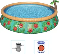 Bestway Fast Set Aufblasbares Pool-Set Paradise Palms 457x84 cm