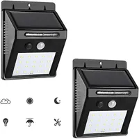 2 Stücke 20 LEDs Solar Wandleuchten im Freien, Solar Bewegungssensor Licht Drahtlose wasserdichte Sicherheitsleuchten für Garten Zaun Patio Garage