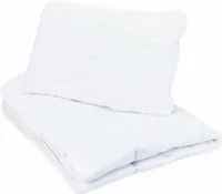 Baby Bettdecke und Kissen Kinderdecke 100x135 cm und Babykissen 40x60 cm - Kinderbettdecke Kinder Bettdecken Set und Decke für Kleinkind Babybett Mikrofaser Weiß