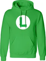 Super Mario Kapuzenpullover Herren Luigi Badge grün S