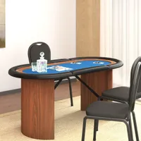 vidaXL Pokerový stůl pro 10 hráčů modrý 160x80x75 cm