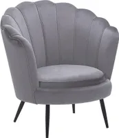 BELIANI Sessel Grau Samtstoff Metallbeine Retro-Stil Wohnzimmer