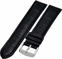 Uhrenarmband Xl extra Lang schwarz 20mm Kalbleder