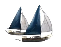 Wanddeko Schiff Segelboot Metall Segel Boot Maritim Deko Hänger Skulptur Figur