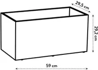 Blumenkasten - Weiß - 59 x B 30 x 29 cm - 100 % recycelt