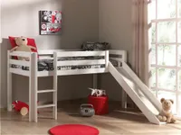 Pino Spielbett mit Rutsche 90x200 cm Weiß, Matratze:Softdeluxe