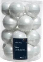 Weihnachtskugeln Glas 6cm x 20 Stück - Winterweiß