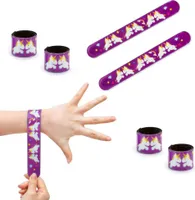 2 x Oblique Unique Einhorn Schnapparmbänder Armbänder Kindergeburtstag Mitgebsel - lila