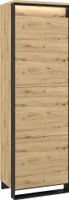 MINIO go for it, Kleiderschrank "QUANT 2", Drehtürenschrank, 60cm, Artisan Eiche / Schwarze Farbe