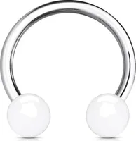 viva-adorno Universal Hufeisen Piercing Chirurgenstahl 316L UV Kugeln Septum,Lippe,Augenbraue,Nase Z303,weiß